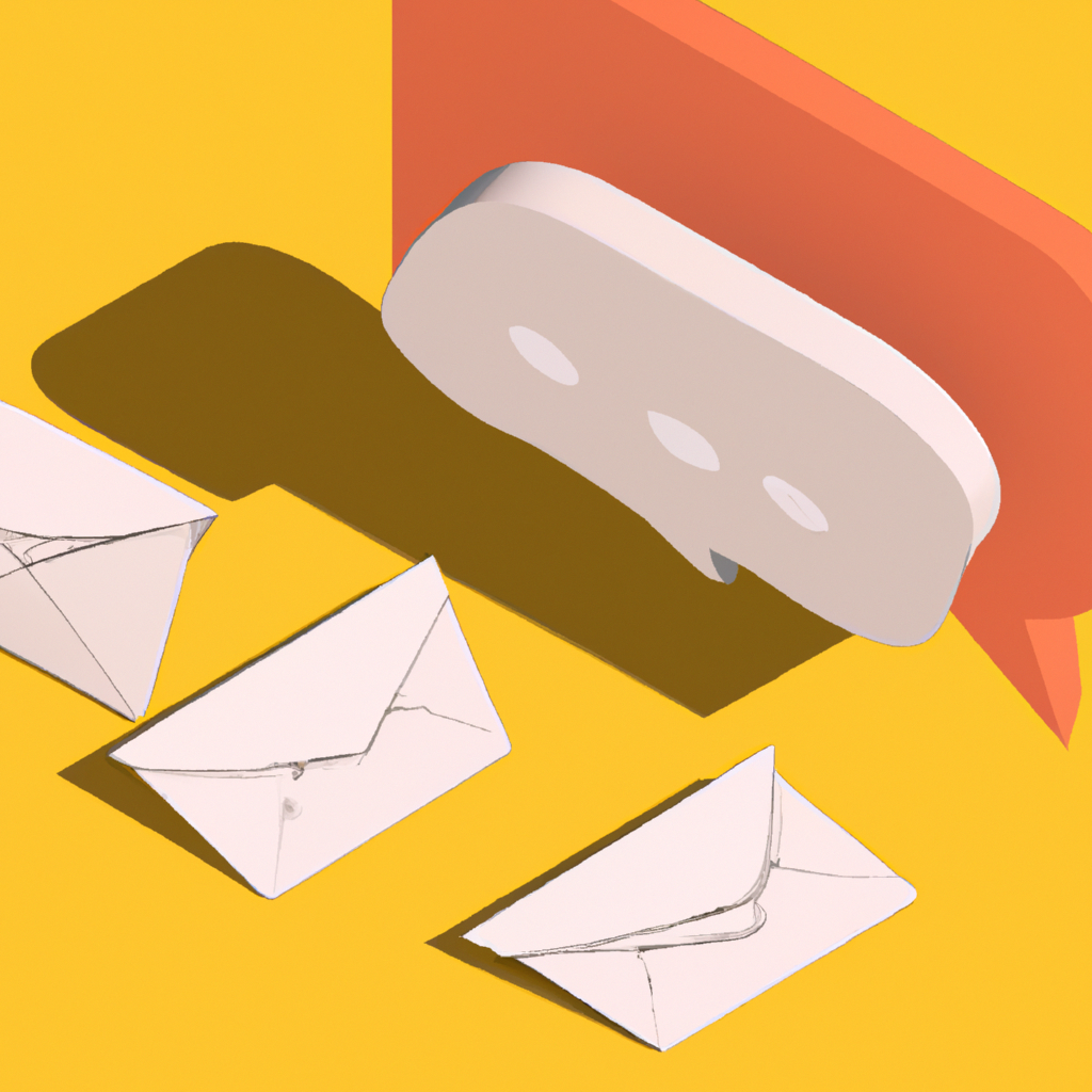 3D конверт и чат-иконки — иллюстрация связи